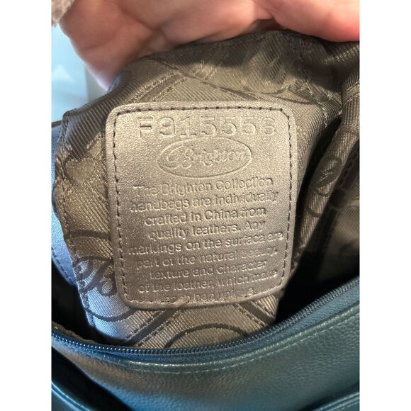 Brighton Dark Green Barbados Ziptop Hobo Bag - Picture 10 of 11